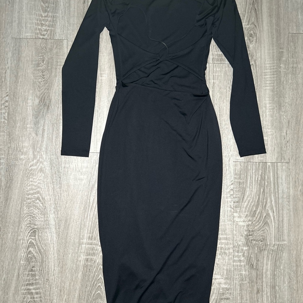 Elegant Black Long Sleeve Dress